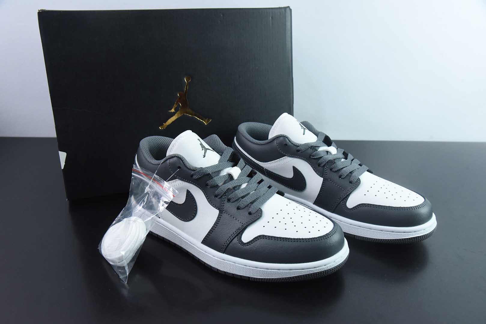 Air Jordan 1 AJ1 Low Dark Grey/White 553558-044